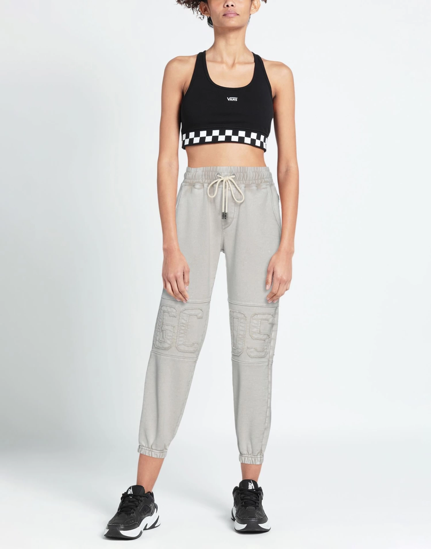 On Sale - GCDS Cropped Pants & Culottes For Women Dove Grey 4 On Sale - GCDS Cropped Pants & Culottes For Women Dove Grey - Image 2