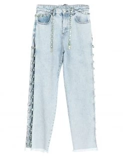 Free Shipping - GCDS Denim Pants For Women Blue