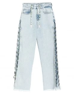 Best Price - GCDS Denim Pants For Women Blue
