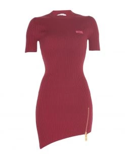 Free Shipping - GCDS Short Dress For Women Maroon