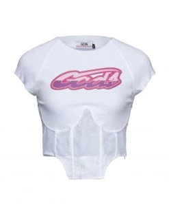 Discount - GCDS Crop Top For Women White -GCDS Sales Shop unnamed file 373