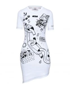 Shipping Included - GCDS Short Dress For Women Beige