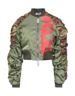 Free Shipping - GCDS Bomber For Women Military Green